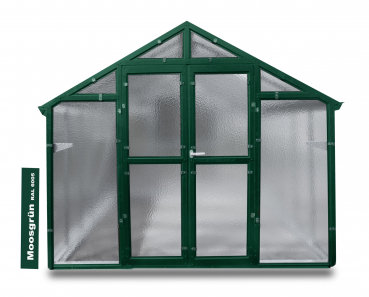Vario Stahl Gewächshaus Junior 3 Nörpelglas 4mm BxL:249x306cm 7,5m² Grün